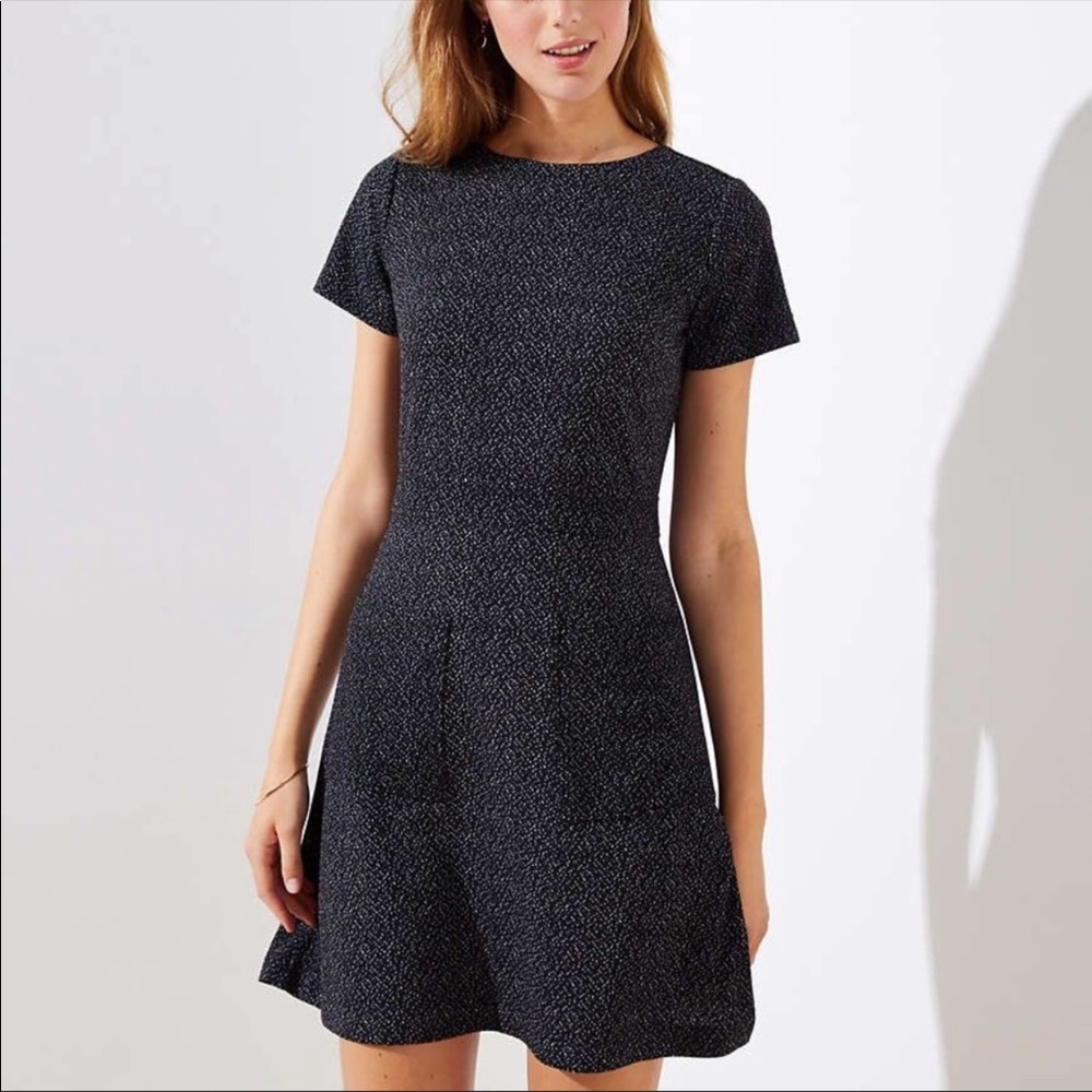 Black and white flecked dress